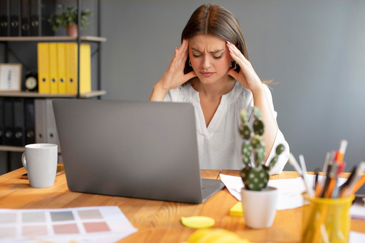 Migraine headache cause-work stress